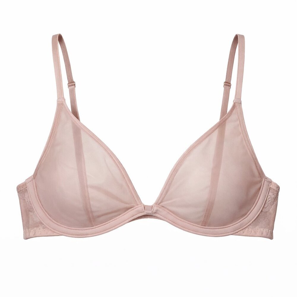 36A Calvin Klein Sheer Marquisette Unlined Plunge Bra Subdued